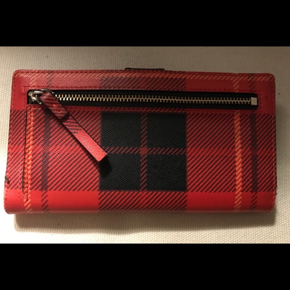 Kate Spade Woodland Plaid Stacy Bifold Wallet - Picture 3 of 5